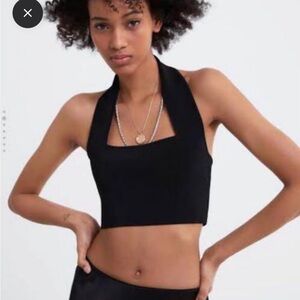 Zara Black Halter Crop Top